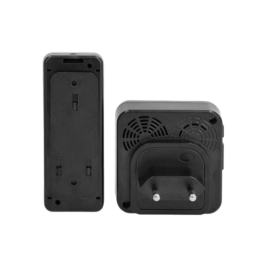 Kit Campanello Senza Fili 110dB Portata 150m IP55 58 Melodie Nero Nedis