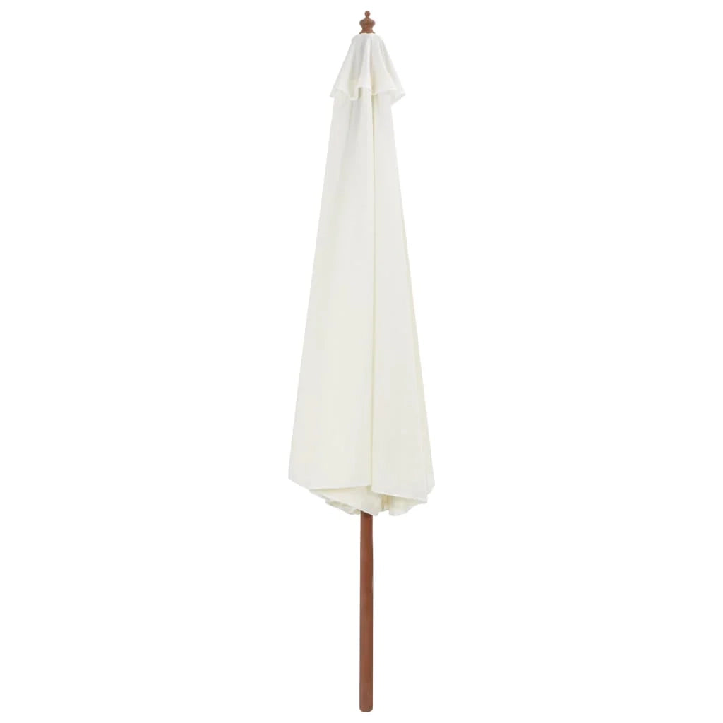 Ombrellone con palo in legno 350 cm bianco sabbia 02_0008127
