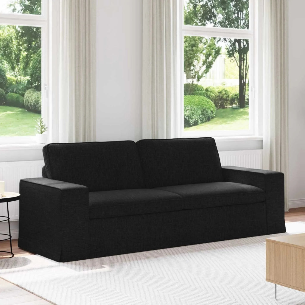 Divano Nero 222 x 80 x 82 cm Tessuto 42024399