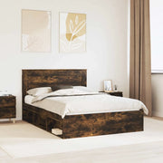 Struttura del letto Rovere fumé 150 x 200 cm Pino massello 3410076