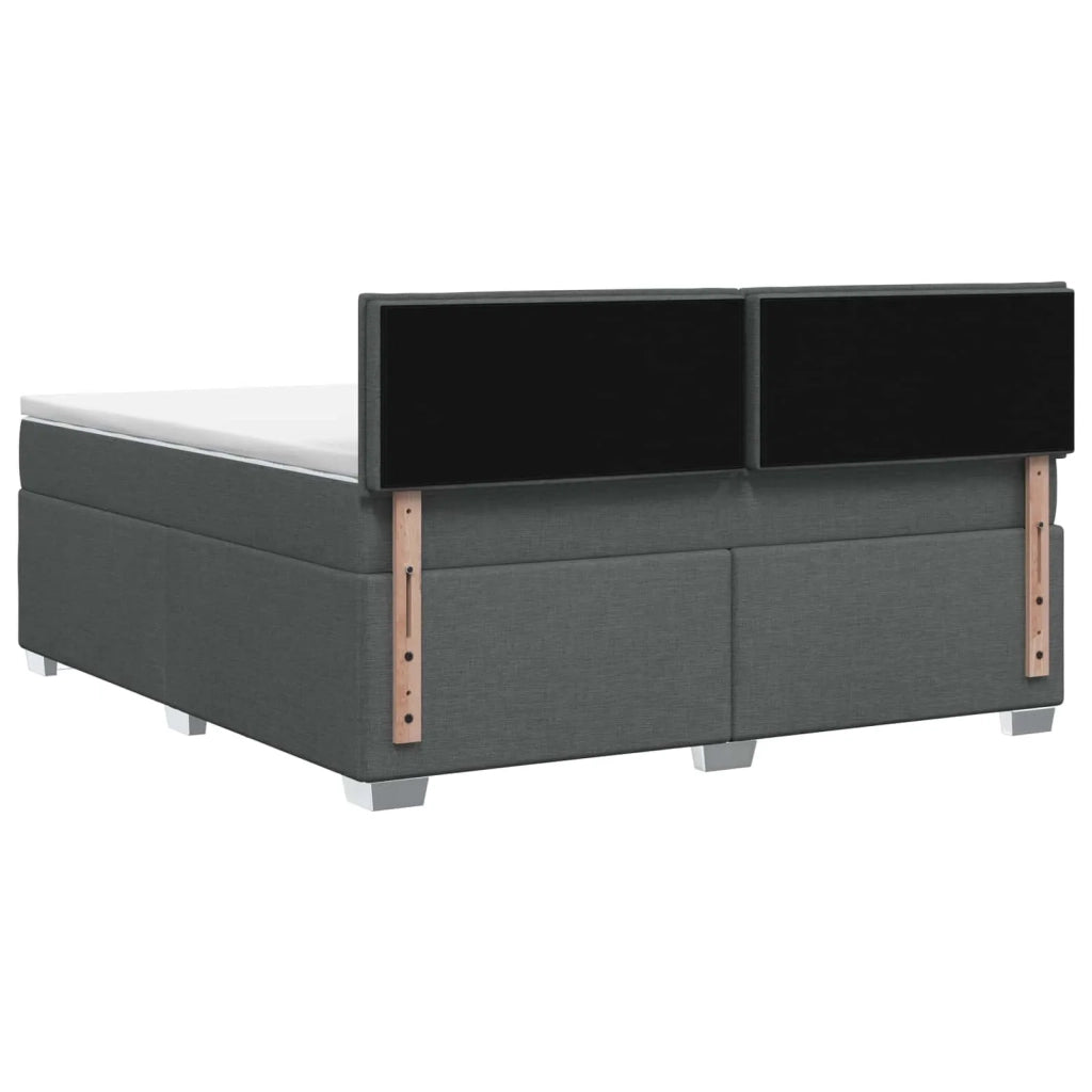 Letto box spring con materasso Grigio Scuro 140 x 190 cm 3450468