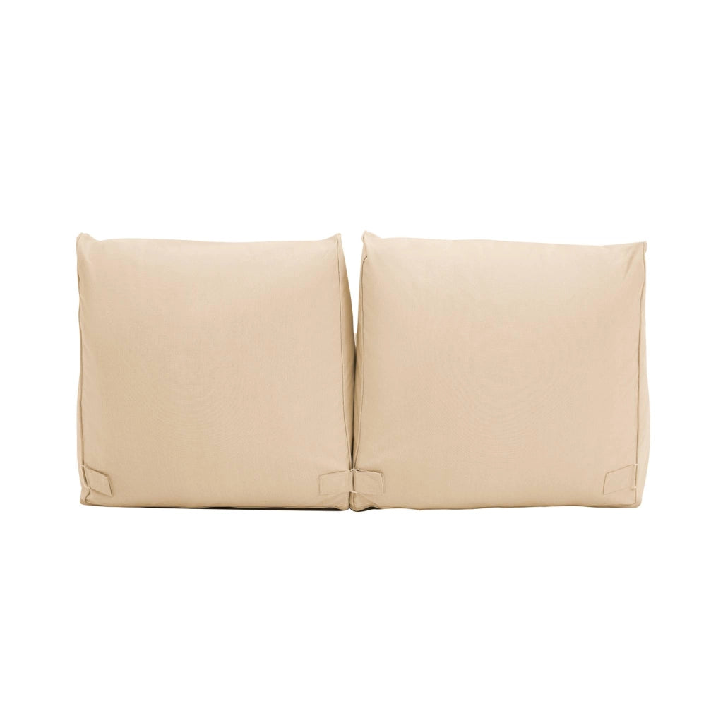Set 2 puff da esterno in olefina, beige