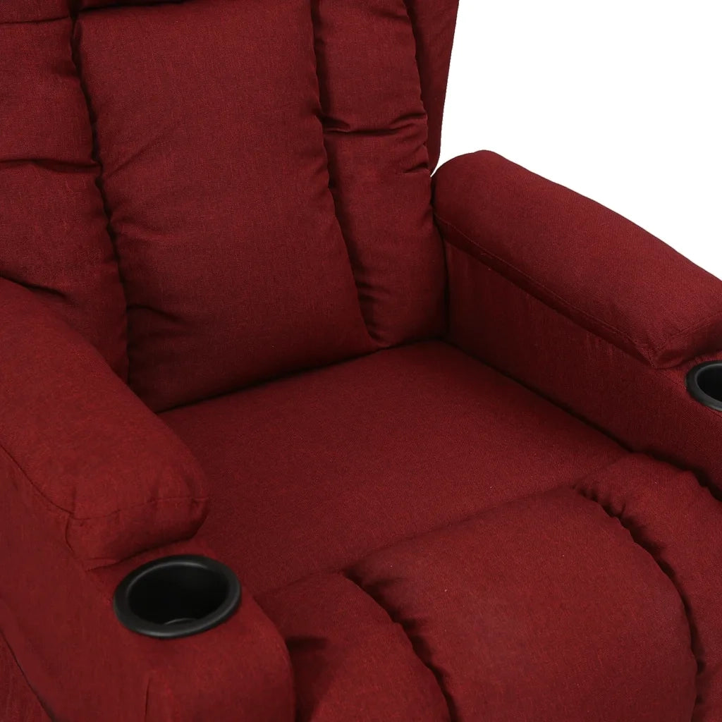 Poltrona Reclinabile in Tessuto Rosso Vino 339051