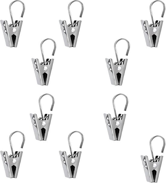 Clips per tenda, 10 pezzi Clip per tenda in acciaio inossidabile, Clip per tenda, Piccole clip metalliche per tenda, Clip in acciaio inossidabile, Per decorazione di finestre, Foto e altro