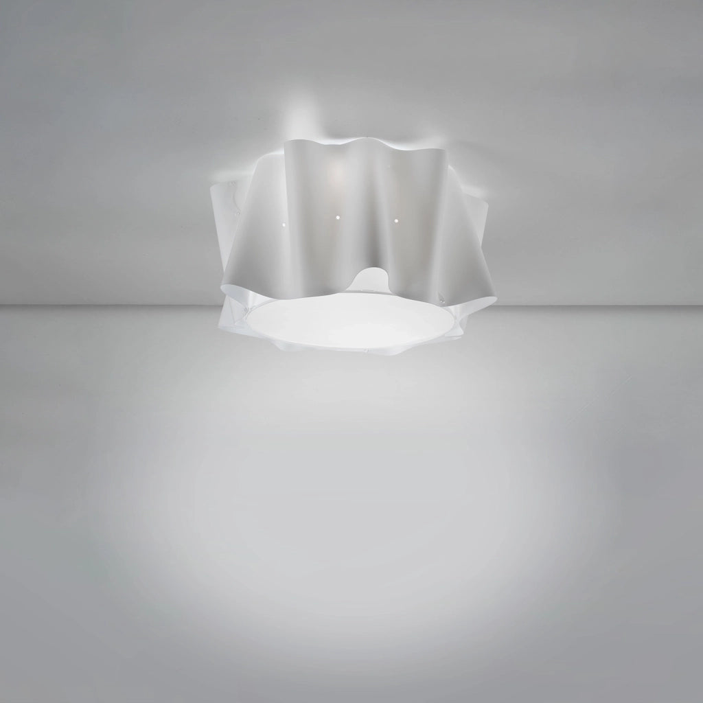 Plafoniera Moderna Folio Polilux ® Bianco 1 Luce E27 D60Cm