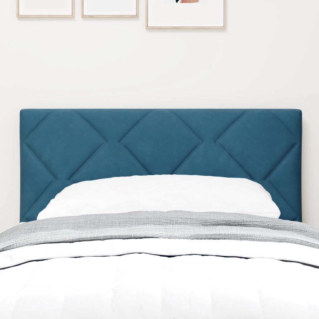 Testiera LED Design a Blocchi di Diamante Blu Scuro 80 cm Velluto