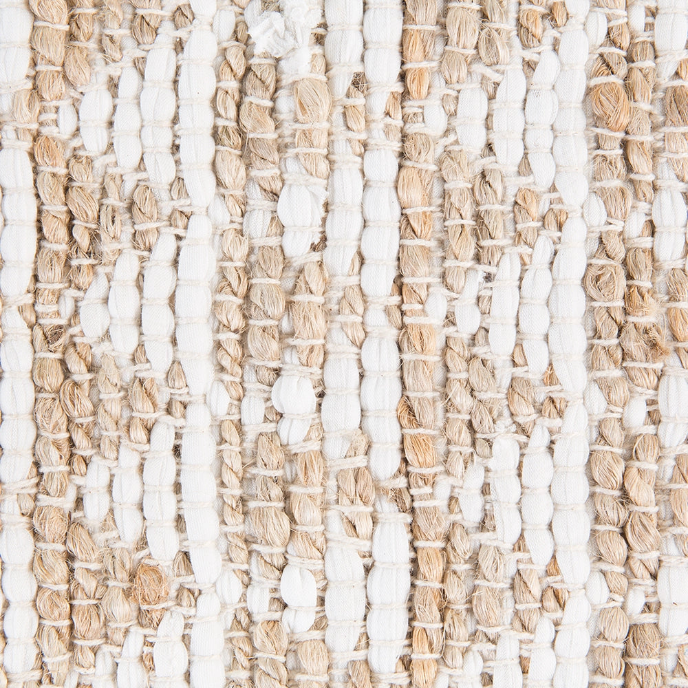 Tappeto Beige Iuta e Misto Cotone 80 x 150 cm Motivo Geometrico Intrecciato a Mano