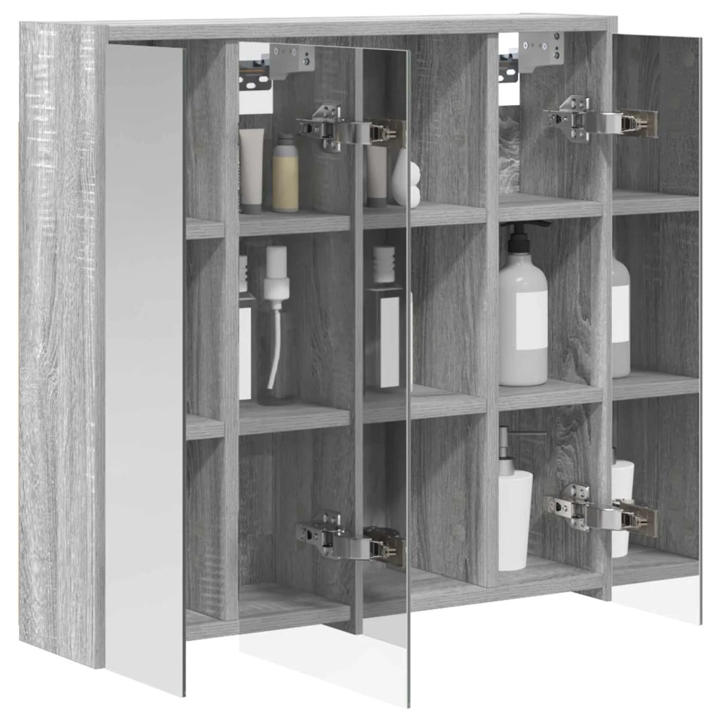 Mobiletto per specchio da bagno Grigio Sonoma
