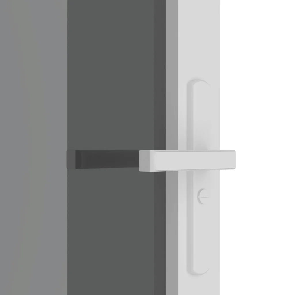 Porta Interna 83x201,5 cm Bianca in Vetro ESG e Alluminio cod mxl 60144