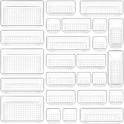 Organizzatore da 25 pezzi con 4 misure, sistema di organizzazione per il trucco, organizzatore per tavolo da toeletta. Utilizzabile in cucina, bagno, ufficio e tavolo da toeletta.