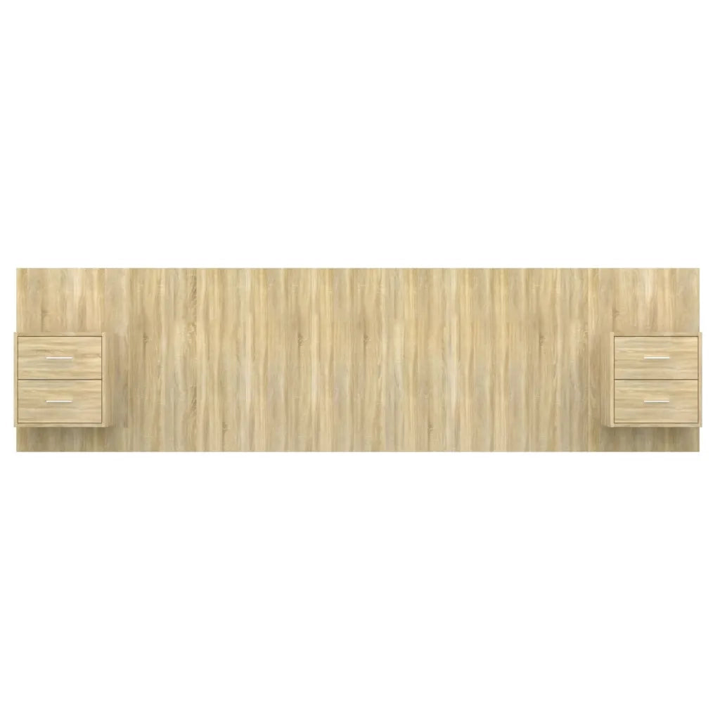 Testiera Letto con Armadietti Legno Multistrato Rovere Sonoma 3115734