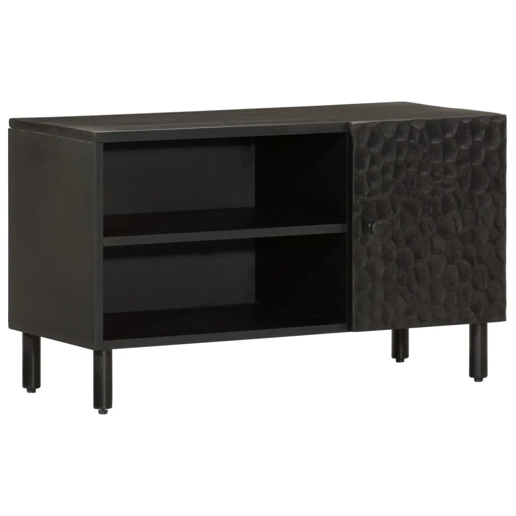 Mobile Porta TV Nero 80x31x46 cm in Legno Massello di Mangocod mxl 114097