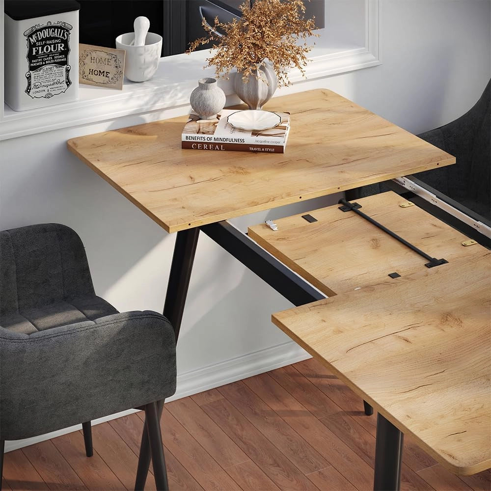 tavolo da pranzo allungabile Beaver, Rovere Goldkraft/nero, 120 x 80 cm Estensibile, per un utilizzo flessibile come tavolo da pranzo o da lavoro