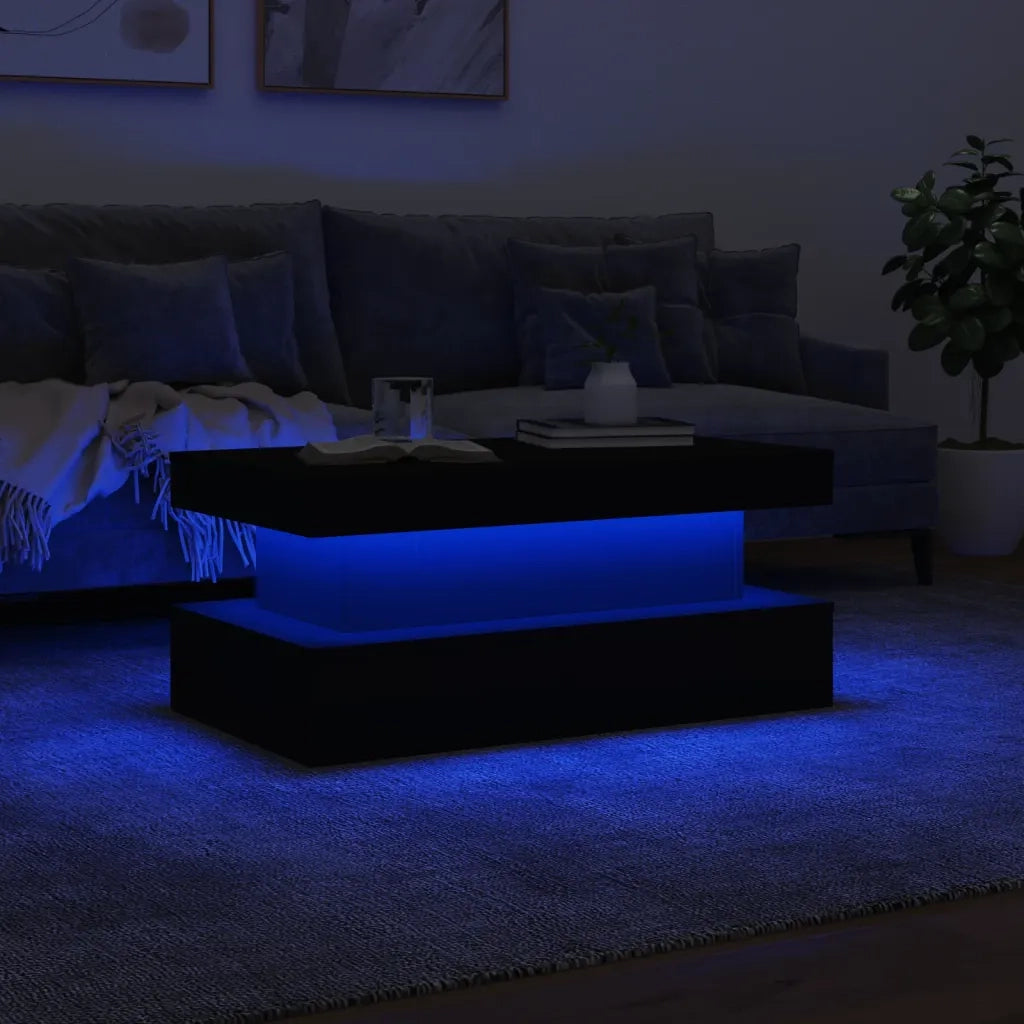 Tavolino da salotto | Tavolino da caff¨¨ | Tavolino da Soggiorno con Luci LED Bianco 90x50x40 cm