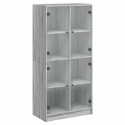 Credenza | Madia | Buffet da pranzo | Armadio da pranzo con Ante Grigio Sonoma 68x37x142 cm Legno Multistrato