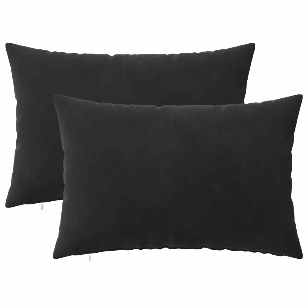 Cuscino con cuscino HEERLEN 2 pz Nero Velluto 924973