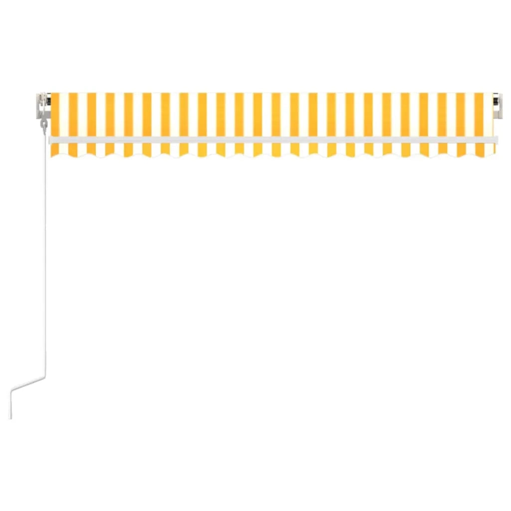 Tenda da Sole Retrattile Automatica 450x350 cm Gialla e Bianca cod mxl 34287