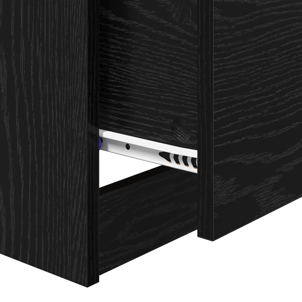 Armadio da Notte Rovere Nero 40 x 40 x 63 cm Legno multistrato 880916