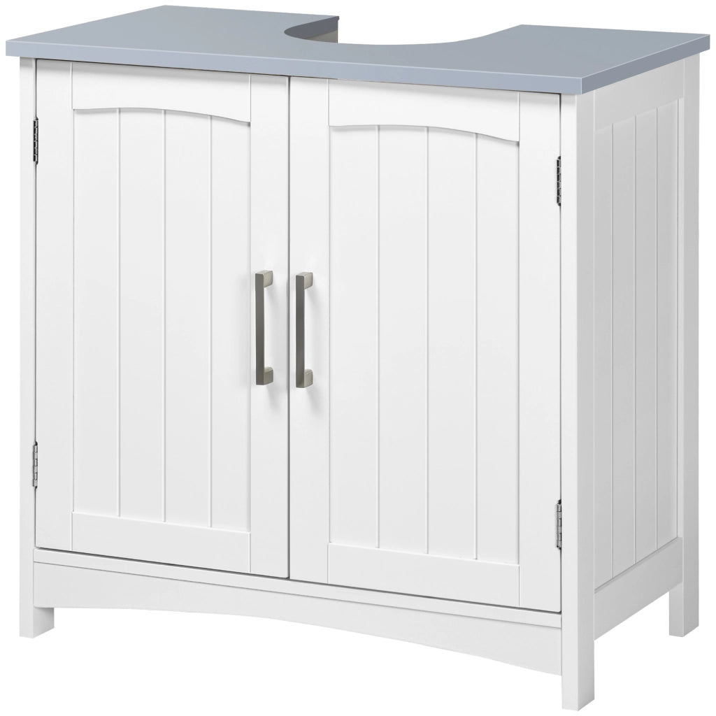 Mobiletto Sottolavabo Bagno con Ante e Ripiani Regolabili ¨C Zephmum ¨C Bianco 60x30x80 cm