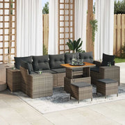 Set Divano da Giardino con cuscino con cuscino 10 pcs Grigio 3363943
