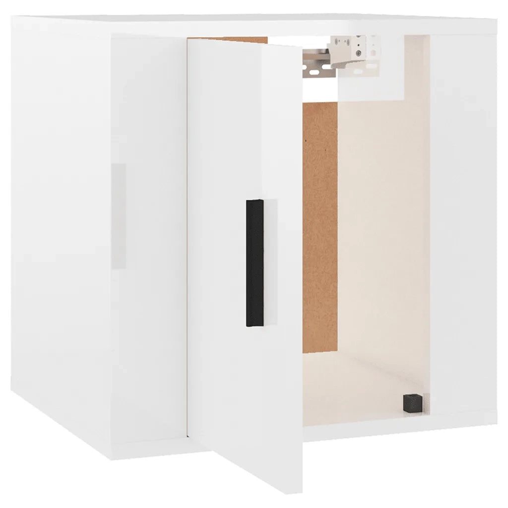 Mobile Porta TV a Parete Bianco Lucido 40x34,5x40 cm 816644