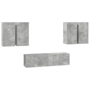 Set di Mobili Porta TV 6 pz | Armadietto TV | Mobile Porta TV Grigio Cemento in Legno Multistrato