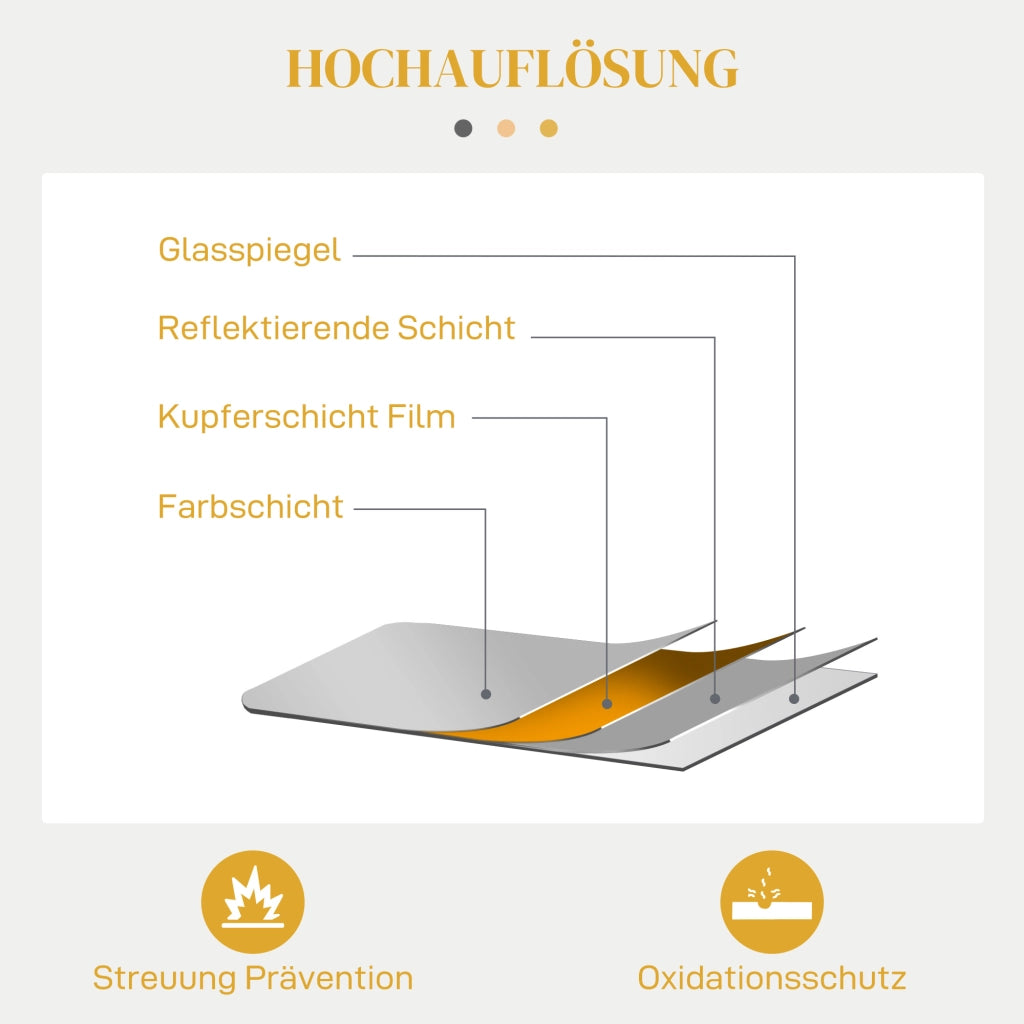 Specchio da parete ¨C zephmum ¨C oro 60x3x87 cm