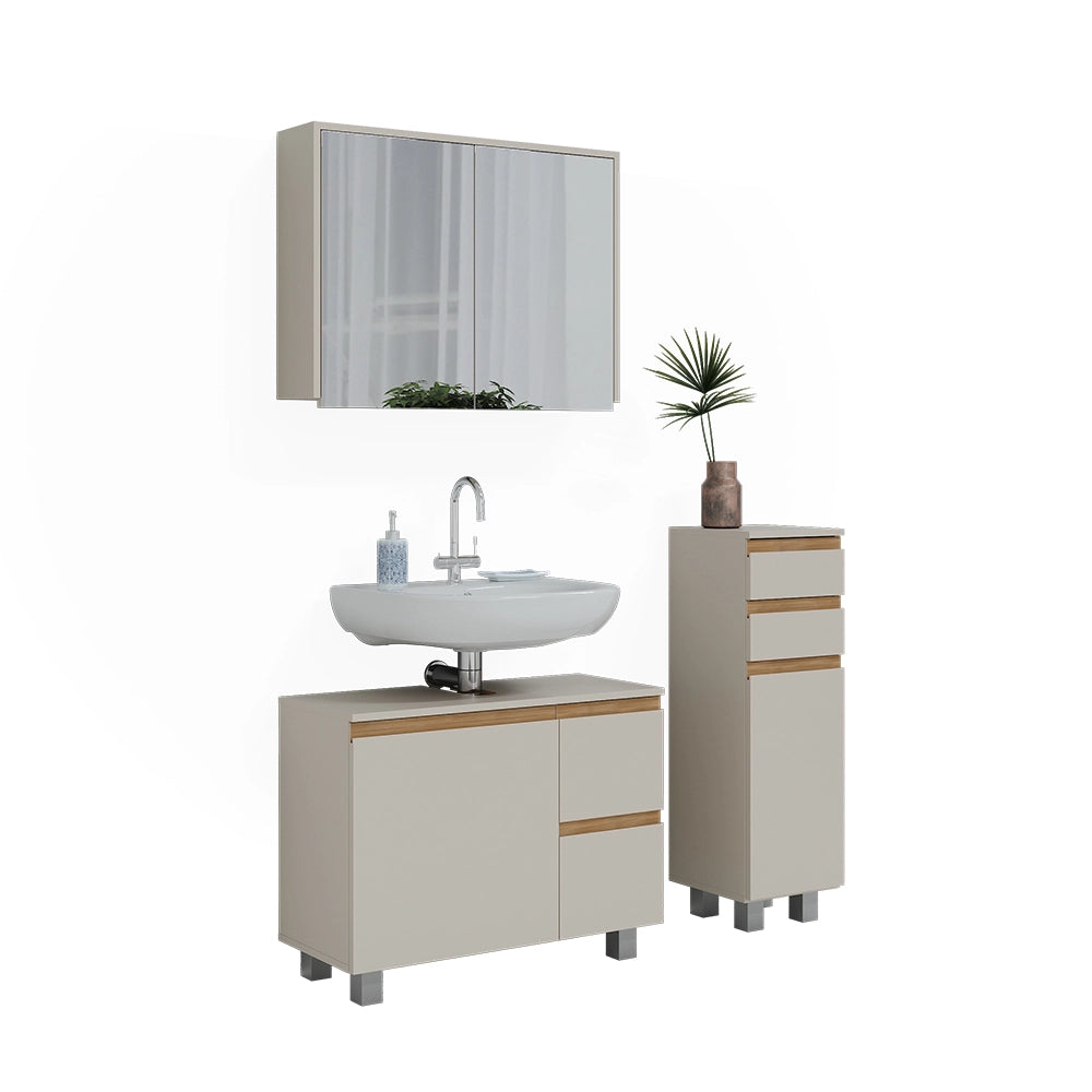 Vicco Set di mobili da bagno Cashmere/Artigianale 3 parti