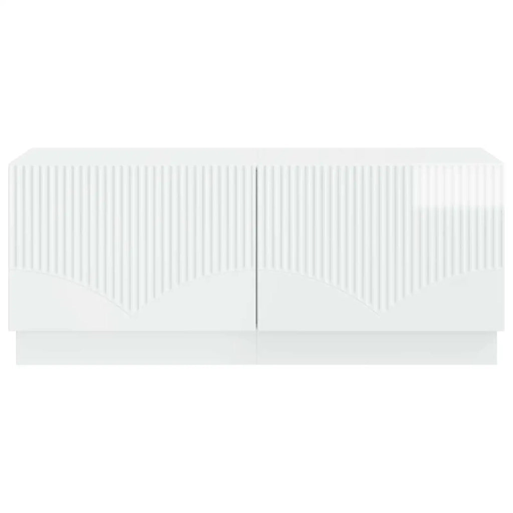 Mobile TV Bianco Lucido Legno ingegnerizzato 897339
