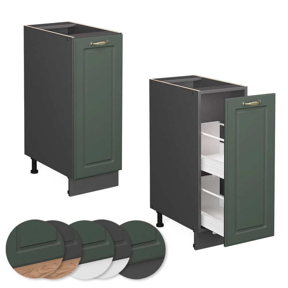 Vicco Armadio cucina dispensa alto Verde-oro Country House 30 cm senza piano di lavoro