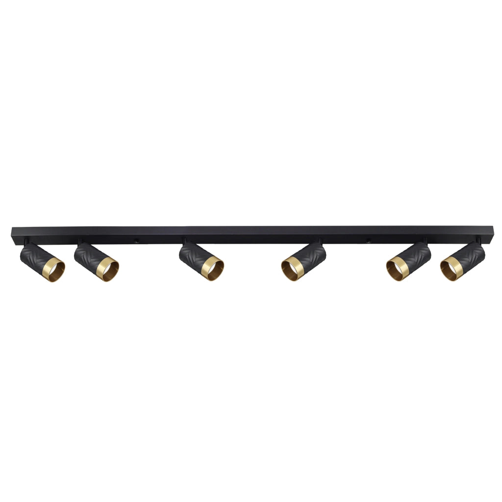 Plafoniera/Applique 6 luci nero-oro GU10 Arras Polux