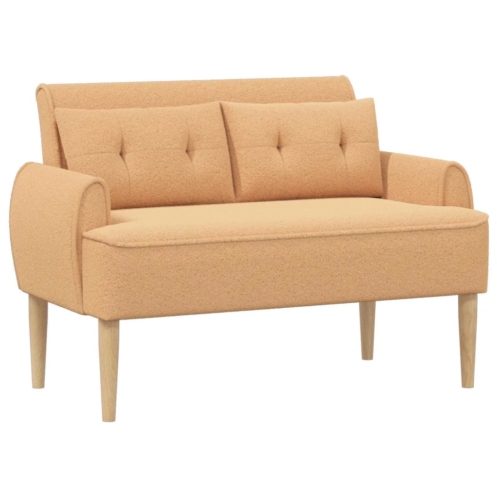 Loveseat con bottoni imbottiti Beige 117 x 67 x 77 cm Bouclé 42041827