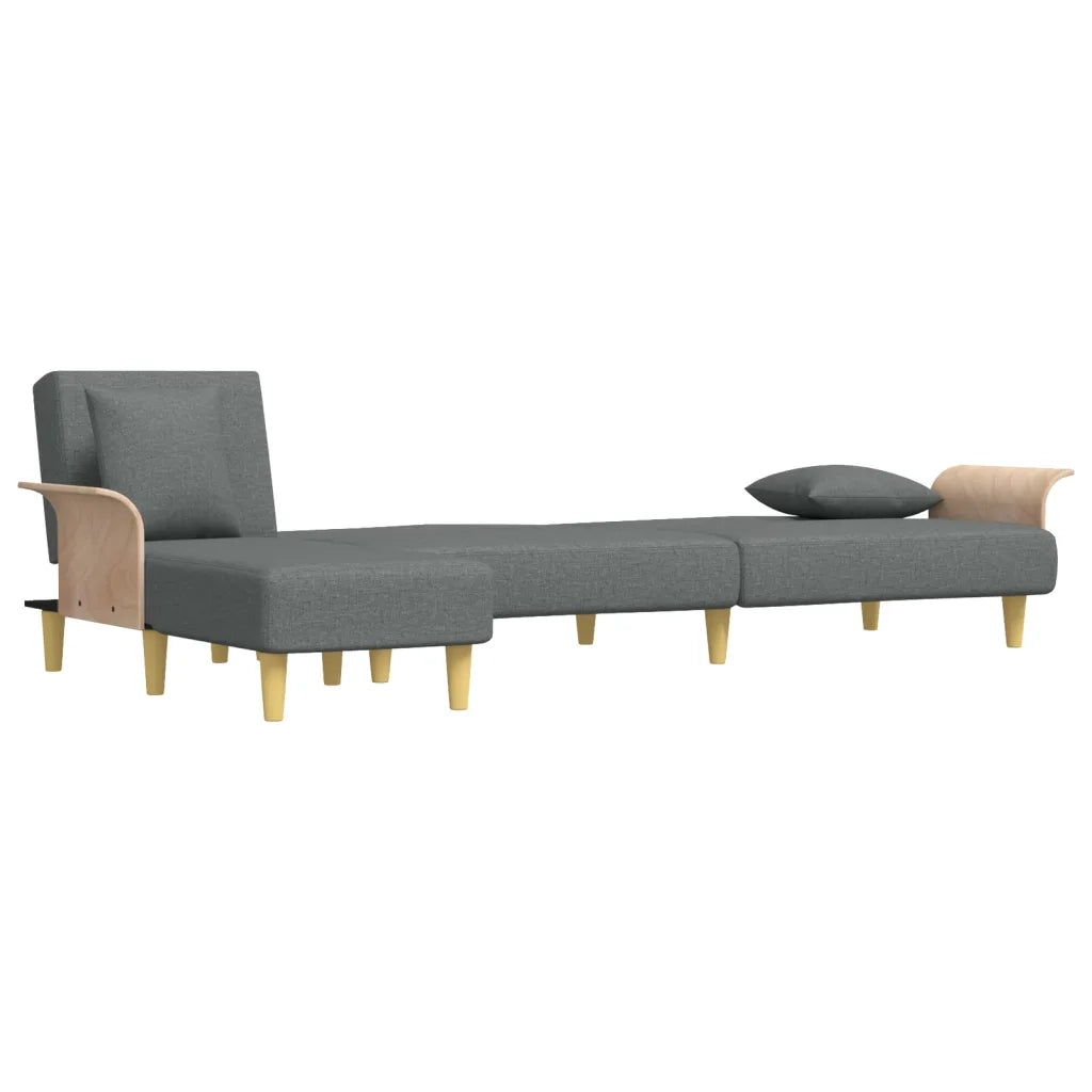 Divano Letto a L Grigio Scuro 279x140x70 cm in Tessuto 3157212