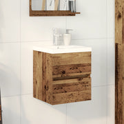 Mobile con Lavabo Integrato in Rovere Nero in Legno Compatto
