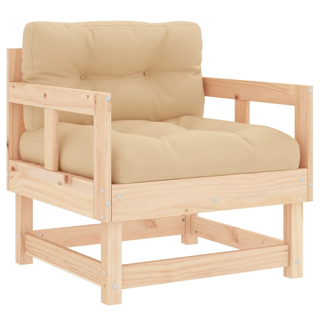 Sedia da patio-Sedie da Giardino con Cuscini 2 pz Legno Massello di Pino 198142