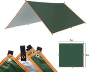 Tenda per Campeggio - Leggera e Impermeabile - Ombrellone - Grande Superficie di Copertura - Protezione UV - 3 x 3 Metri