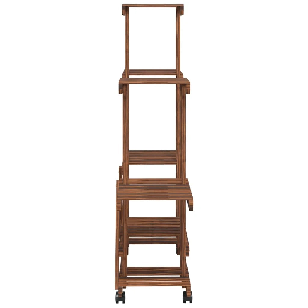 Portafiori/armadietto porta piante con ruote 95 x 25 x 101 cm legno massello di abete marrone 02_0045231