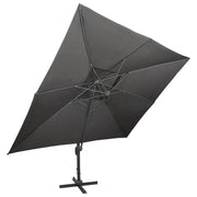 Ombrellone da giardino a sbalzo con doppio piano antracite 400x300 cm 312373