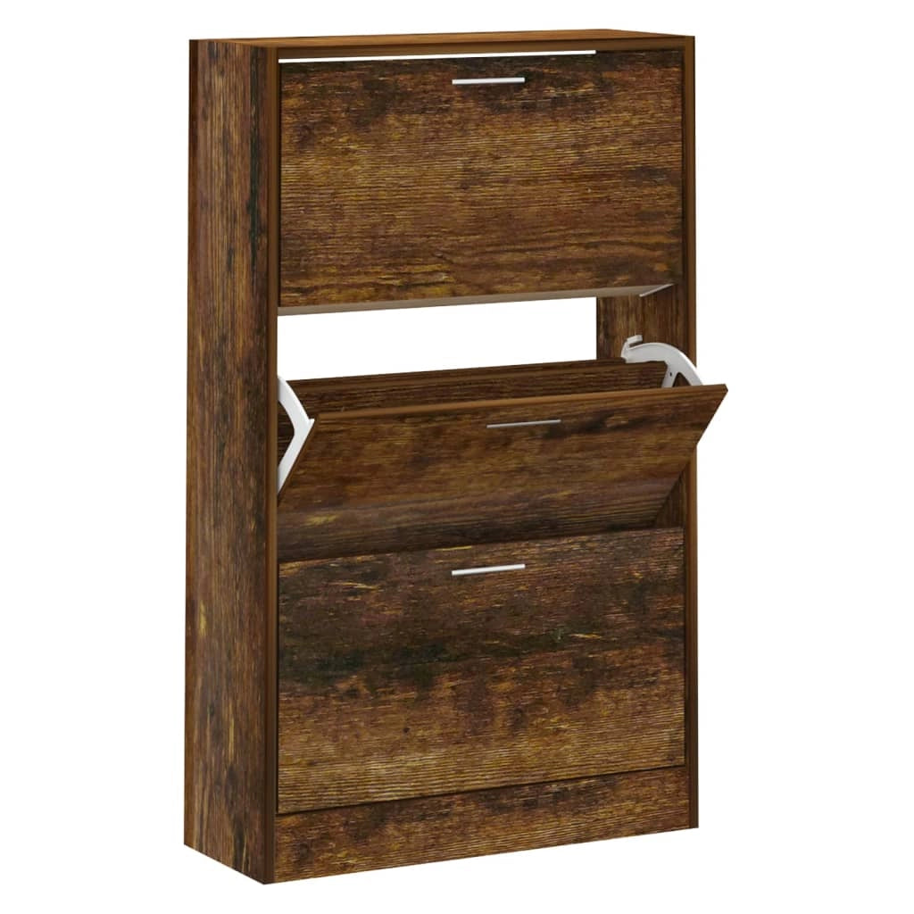 Scarpiera mobile contenitore per scarpe mobile per ingresso/corridoio/soggiorno 63 x 24 x 103 cm legno ingegnerizzato marrone 02_0021577