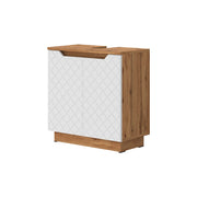 Vicco Mobile sottolavabo per bagno Rovere/bianco con struttura in piastrelle 59.8 x 62.1 cm con 2 porte