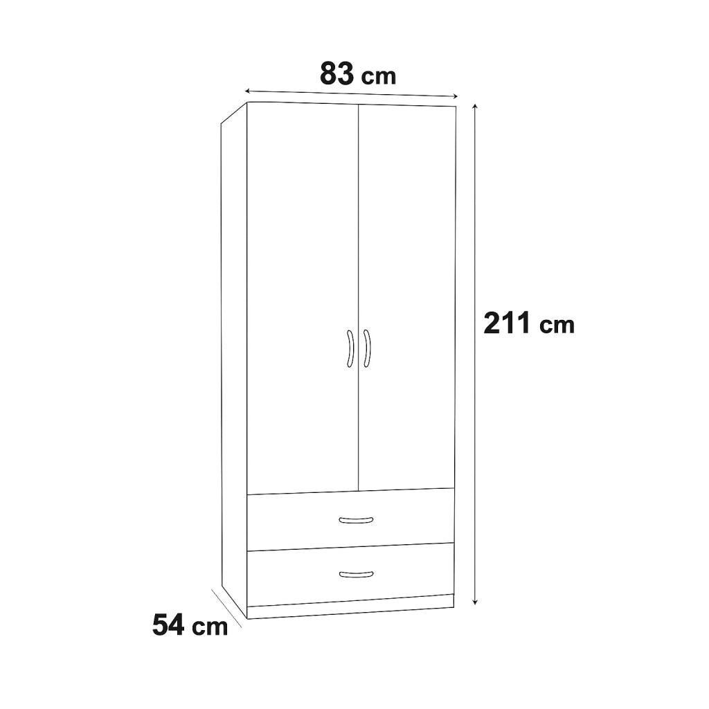 ARMADIO SIMPLI 2A+2C BIANCO GR. 83X54XH.