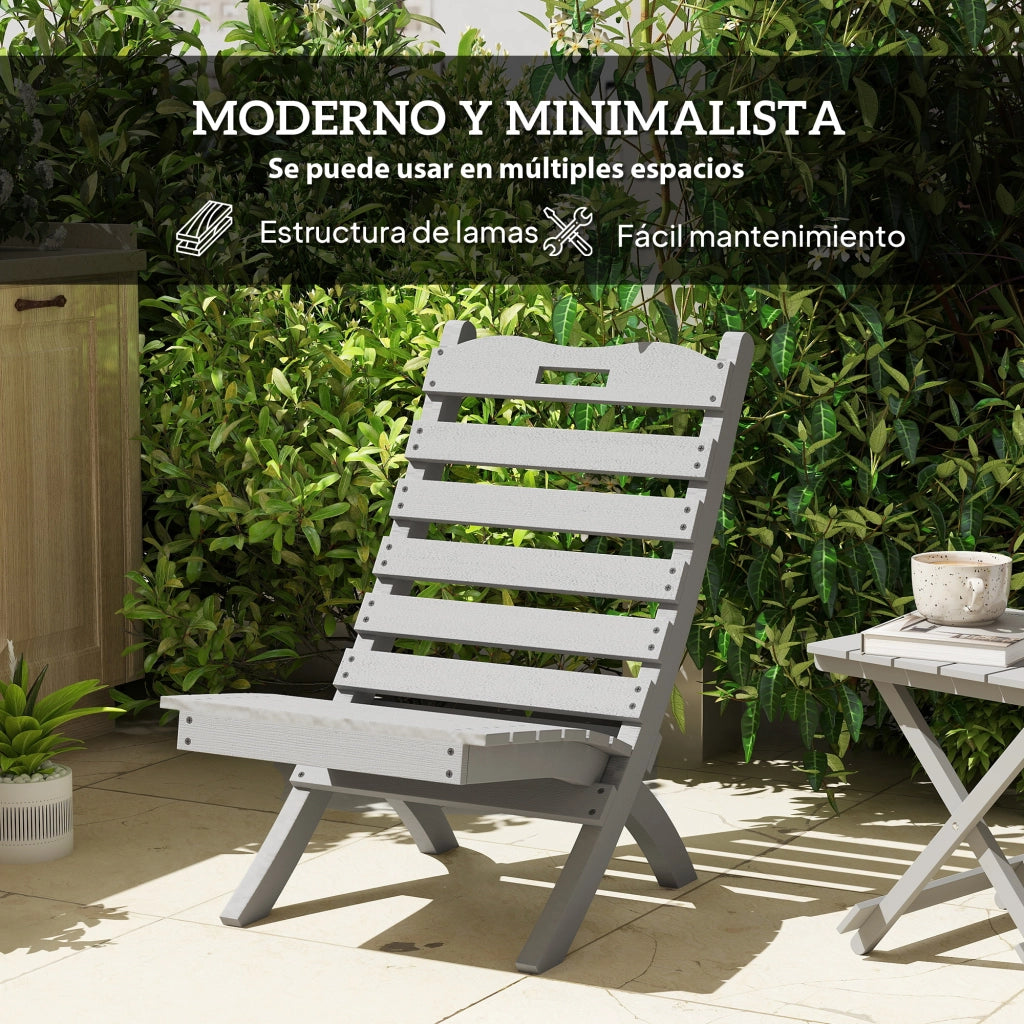 Sedia da Giardino in Legno ¨C zephmum ¨C Grigio 76x48x78 cm