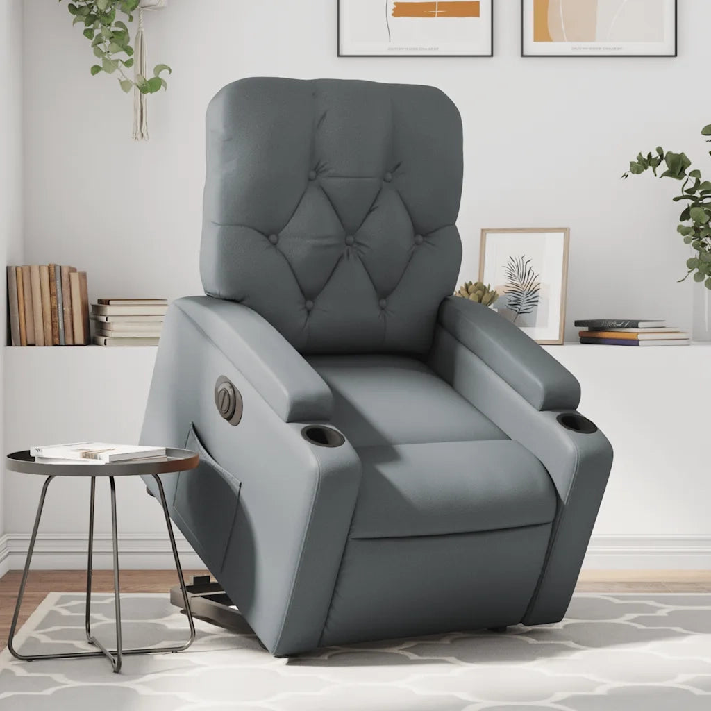 Poltrona Alzapersona Reclinabile Grigio in Similpellecod mxl 133035