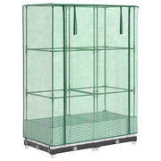 Aiuola rialzata/fioriera con copertura effetto rattan 80 x 40 x 123 cm bianco 02_0038785