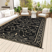Tappeto esterno resistente al tempo - tappeto per giardino, balcone e terrazzo - leggero e pieghevole - tappeto per campeggio - nero - 150 x 245 cm