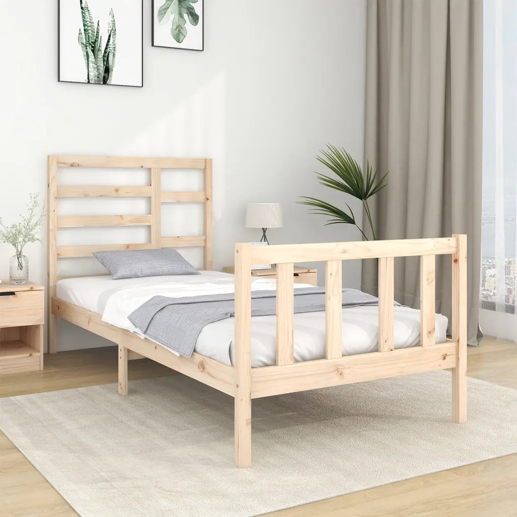 Giroletto-Struttura Letto in Legno Massello 90x190 cm Single 144763