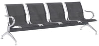 Panca per Sala Attesa 4 Posti in Acciaio da Ufficio Tosini Nero