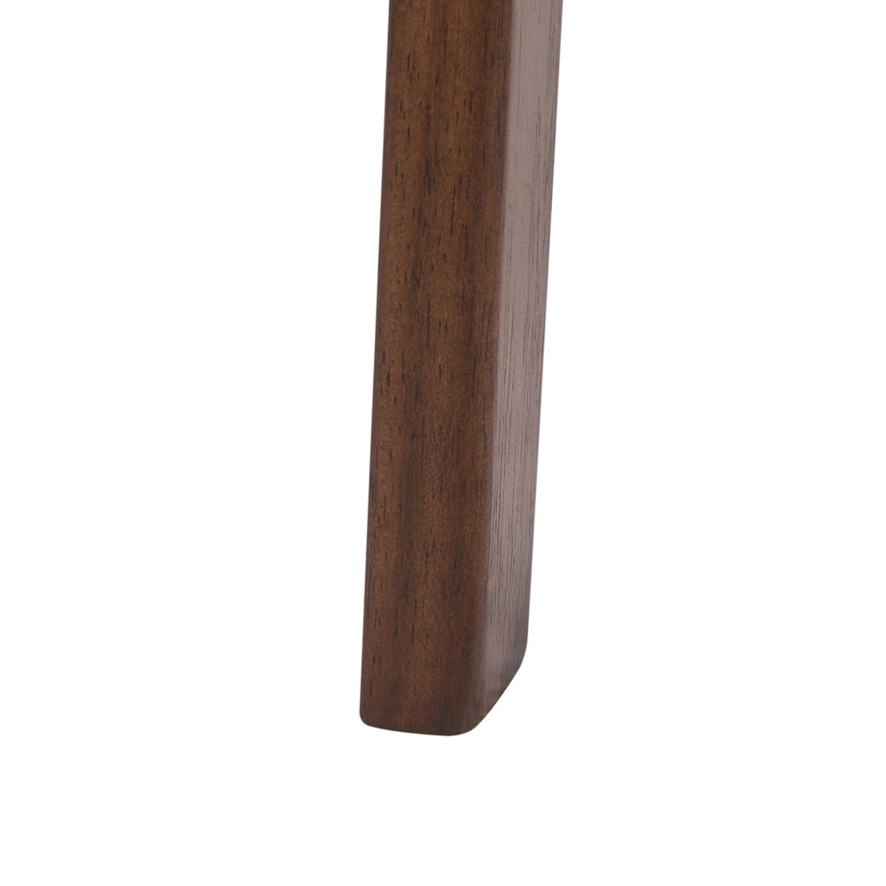 Set di 2 sedie da pranzo con struttura in legno di gomma marrone e verde seduta in tessuto senza braccioli design retrò