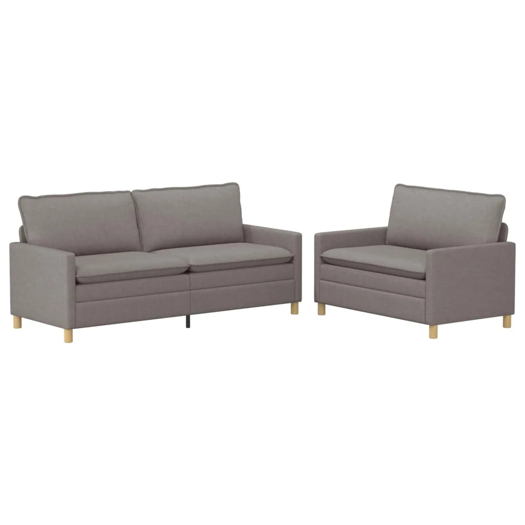 Set di divani 2 pz Tortora Tessuto 3417124