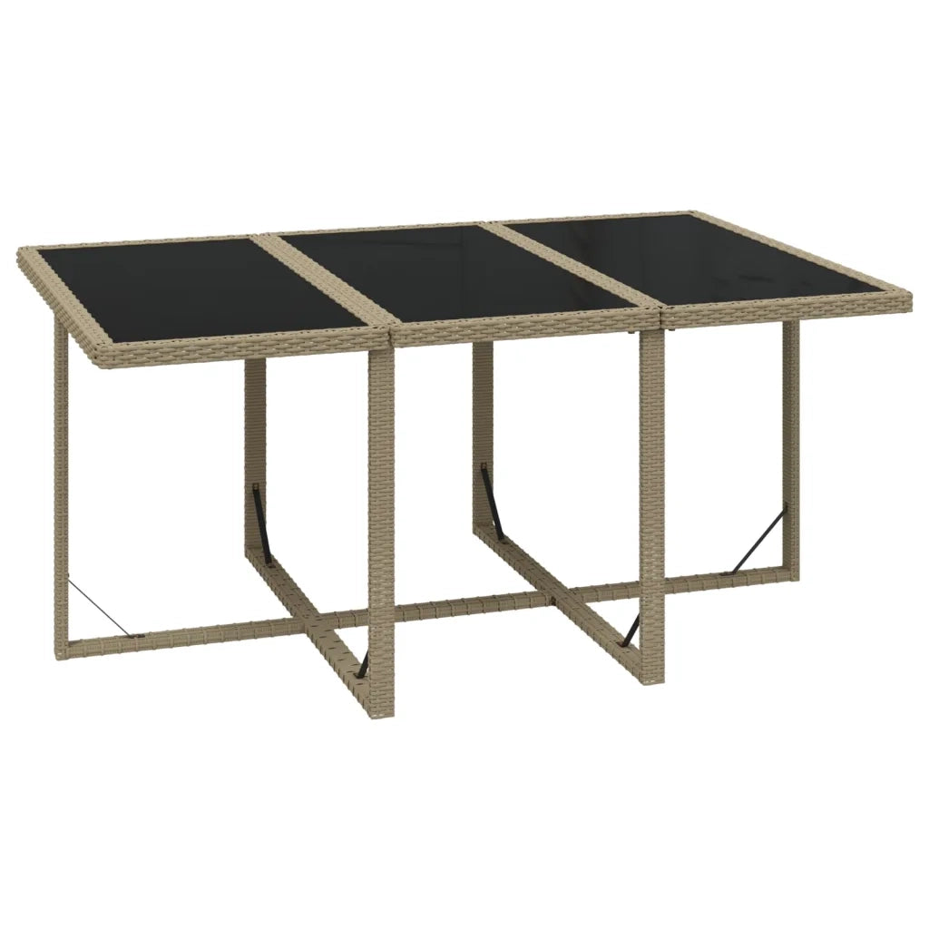 Set da Pranzo per Giardino 7pz con Cuscini in Polyrattan Beige cod mxl 38596